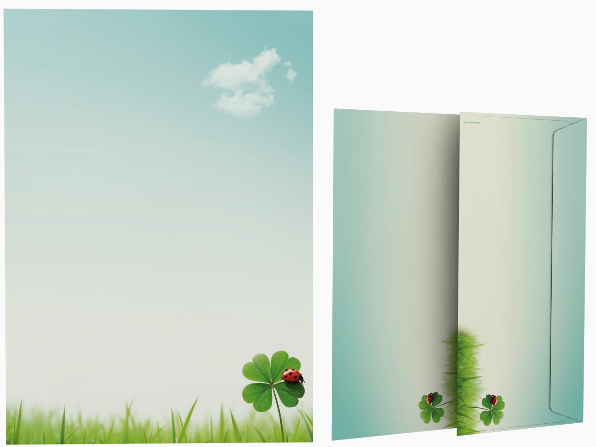 Motivpapier Kleeblatt Briefpapier mit Motiv